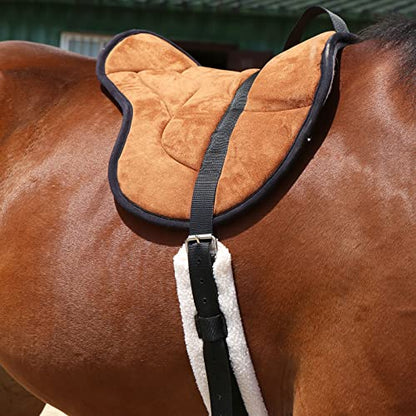 Harrison Howard Equestrian Saddle Pad Horse Riding Pad Bareback Pad with Girth - color: Brown