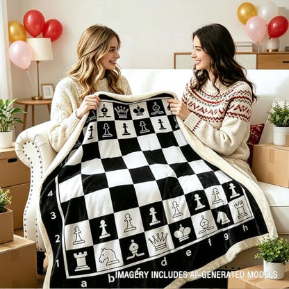 Sleepwish Throw Blanket, Black White Lightweight, Twin - color: Chessboard, size: Twin