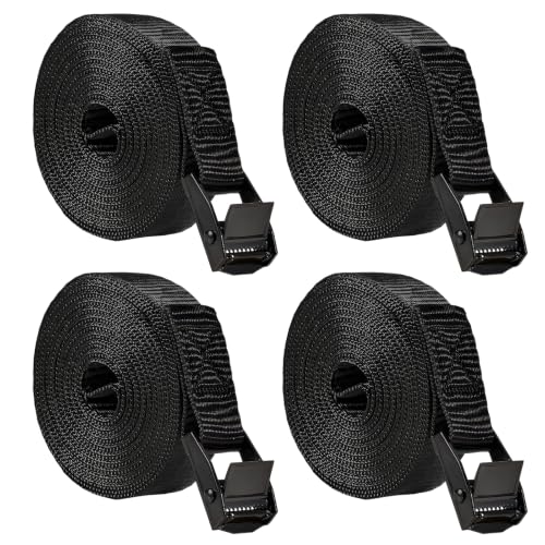 4PCS Tie Down Strap, Lashing Straps with Adjustable Buckle (8.3 ft) | 600 lbs Break Strength, Fit for Cargo Luggage Car Roof Rack, Polypropylene Webbing with Zinc Alloy Buckle, Cam Buckle Design - color: 8.3 ft