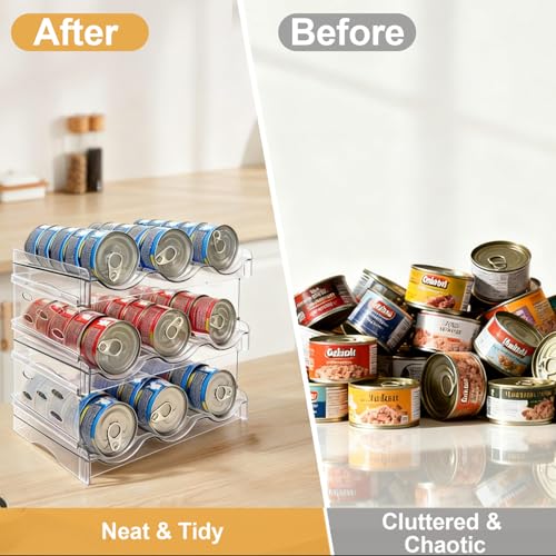 Cat Food Can Organizer 3-Tier Hold 54 Cans 3.5oz Transparent Cat Can Rack - size: 3 Layers