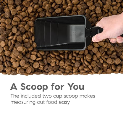 IRIS USA 30 lb + 11 lb Airtight Pet Food Storage Containers with Wheels - color: Black
