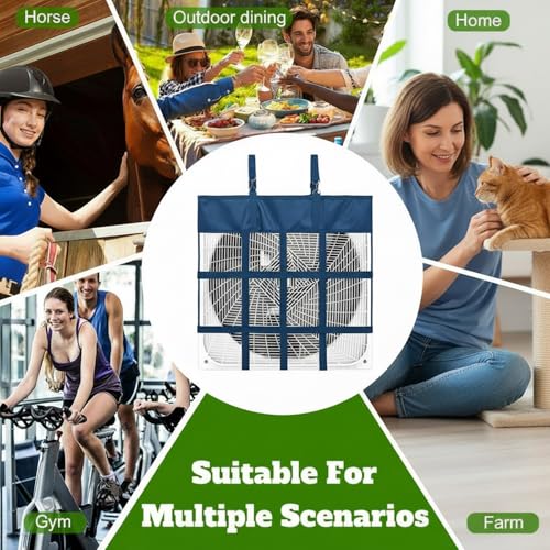 Tessco for you 1 Pcs Box Fan Holders for Horse Stall, Nylon Bag,Blue - color: Blue