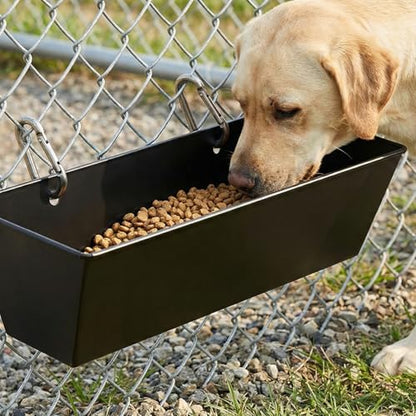 3-Pack 6 Qt Metal Hanging Feed Troughs for Goats, Ducks and Livestock