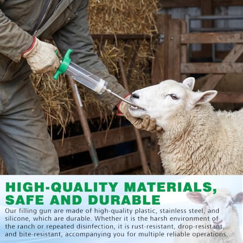 Threlaco 50ml 2 Pcs Drench Gun for Goats, Sheep & Cattle - size: 50ml
