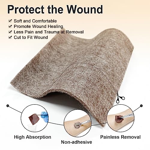 Carbou Silver Calcium Alginate Wound Dressing with Ag, 4"x4" Pads, 5 Pcses - size: Silver 4x4 In(Pack of 5)