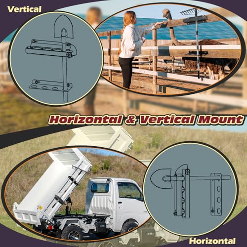 TOPOWN Heavy Duty 4-Hole Truck Bed Shovel Holder, Dump Trailer Tool Rack