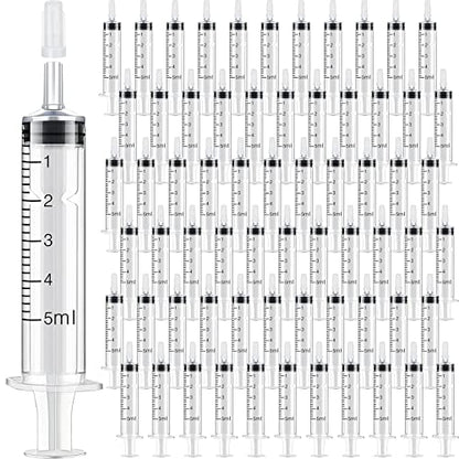 Zhengmy 100 Pack Bulk Plastic Syringe with Slip Tip, 5 ml