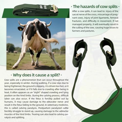 Cow Hobble Milking Restraint Adjustable Anti-Kick Cattle Hoof Binding Strap - color: GREEN