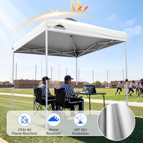 EAGLE PEAK 6.6x6.6 Pop Up Canopy Tent Easy Up Canopy Outdoor, White - color: White, size: 6.6x6.6