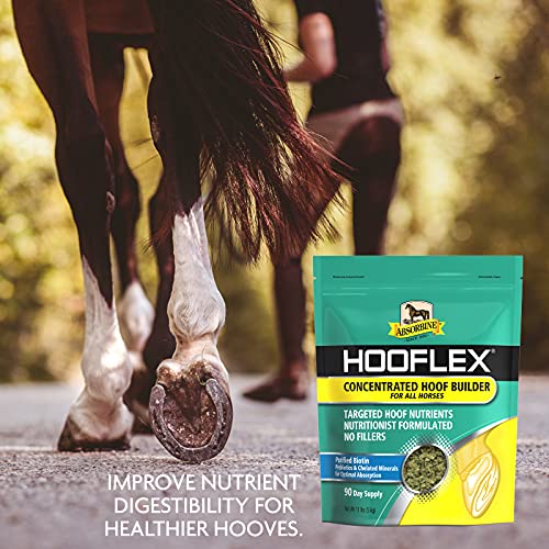 Absorbine Hooflex Horse Hoof Builder Supplement, 11 lb / 90 Days | Pellets, Nutritionist Formulated, Farrier Approved, Purified Biotin, Prebiotics, Chelated Minerals, No Fillers