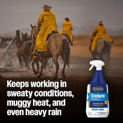 Farnam Endure Fly Spray for Horses, Long-Lasting Fly Repellent, 32 oz Spray - size: 32 oz. Pump Spray