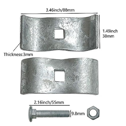 Kenall Kennel CLAMPS: Chain Link Fence Pipe Saddle Clamp, 1-3/8" - size: 1-3/8"