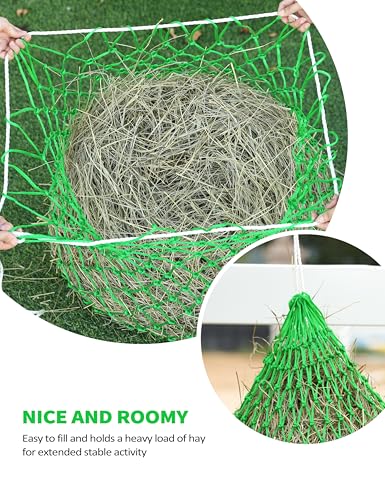 Harrison Howard Slow Feed Hay Net Horse 2 Pcs Horse Feeding Supplies Bright Green 40" Length with 2" Holes