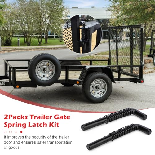 819T 2Packs Trailer Gate Spring Latch Kit for Carry-On Utility Trailers, Heavy Duty Steel Trailer Gate Pin (2 Pack)