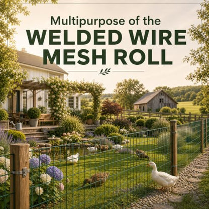 Black PVC Coated Welded Wire Fence 24 Inch x 100 Foot, 2 Inch x 3 Inch 16GA Green - color: Green, size: 24"×100'