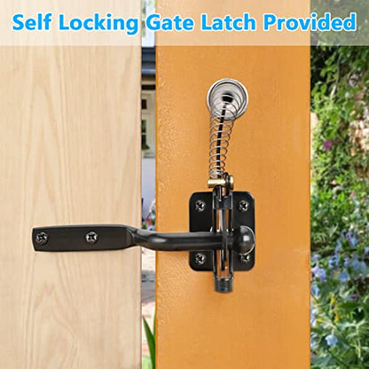 Fence Gate Kit Gate Hardware with Gate Latch for Single and Double Doors - Updated 90 Degree Right Angle Gate Hinges - Anti Sag Gate Kit - Gate Corner Brace Bracket (2 Set) - size: No Sag Gate Kit 2 Set