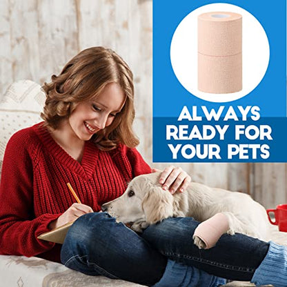 Nuanchu 16 Rolls Self Adhesive Elastic Bandage Wrap Breathable Flexible Stretch Sports Tape for Wrist Ankle Support, Cohesive Vet Wrap for Horse Pet(4 Inch x 5 Yard) - size: 4 Inch x 5 Yard
