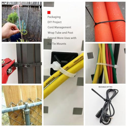 HS Clear Zip Ties 6 Inch Small (100 Pcs) 18 LBS Self Locking Zip Ties White Nylon Ties Thin,Strong and Durable - color: White, size: 100pcs 6"