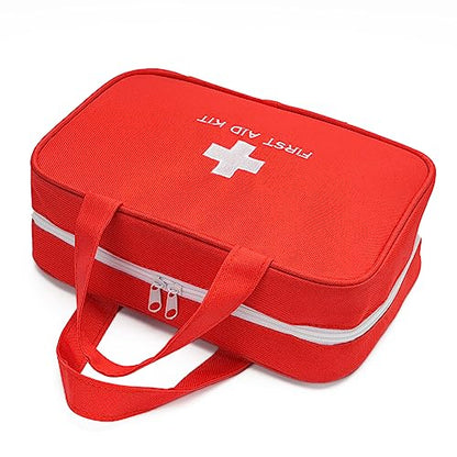 TOPASION Compact Empty First Aid Kit Bag Emergency Trauma Medical Pouch Travel Medicine Organizer Bag for Home, Camping, Traveling, Car (Red) - color: Red