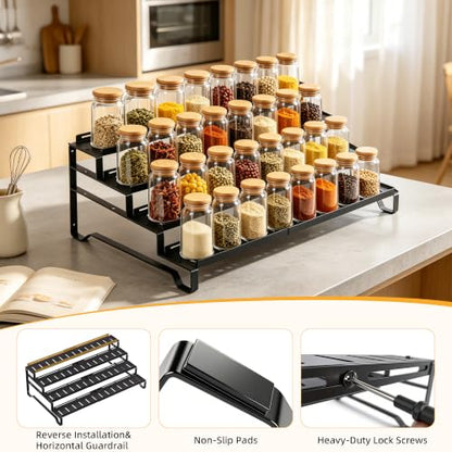 Expandable Can Organizer for Pantry, 4 Tier Metal Canned Food Storage 2Pack - size: 4tier*2pack