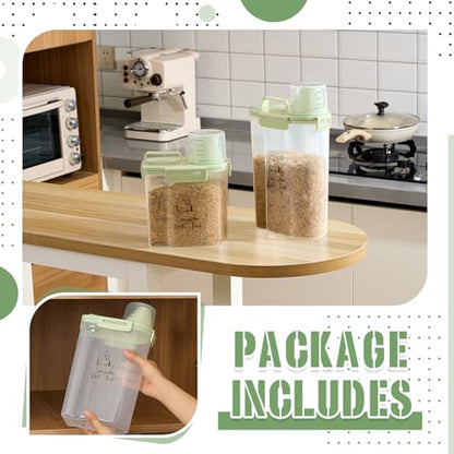 Ripeng 2 Pcs Bird Seed Storage Container, Food Container with Measuring Cup - size: 1.5 L,1.5 L