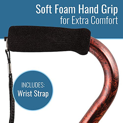 DMI Adjustable Designer Cane with Offset Handle - color: Copper Swirl, size: 1 Count (Pack of 1)