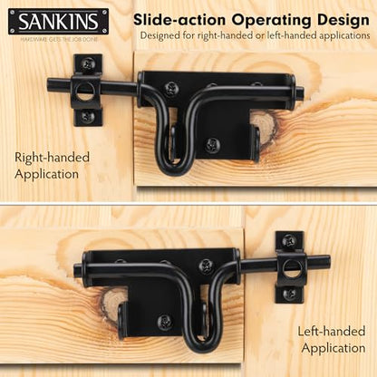 Slide Bolt Gate Latch Lock for Wooden Fence with Padlock Hole, 1pcs - size: Upgrade