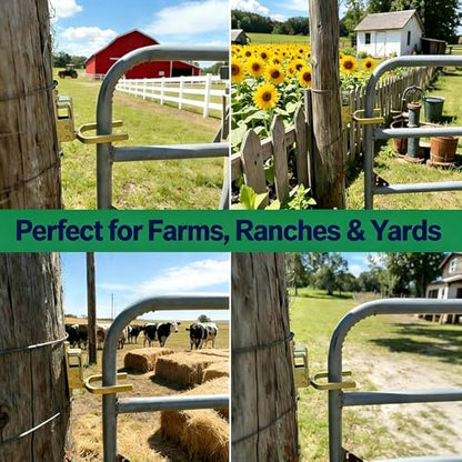 Instant Locking Gate Latch Heavy-Duty One-Hand Gate Latch with Screwdriver and 2 Screws for Farm, Ranch & Backyard Door, Automatic Spring Lock, Rust-Resistant Steel, Easy Install (2 Pcs) - color: 2 Pcs