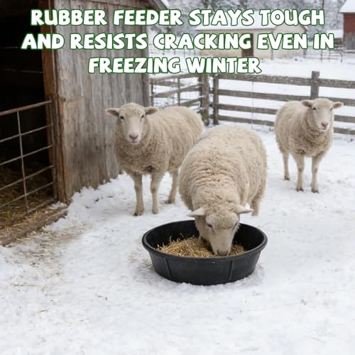 4 Pack Rubber Feed Pan, Rubber Water Trough, 3 and 2 Gallon Bucket - color: Black-8Quart+10Quart, size: 4PCS