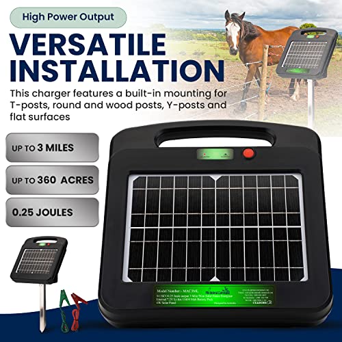 My Animal Command Solar Power Electric Fence Energizer Charger 0.25 Joules - size: MAC3ML 0.25 Joules