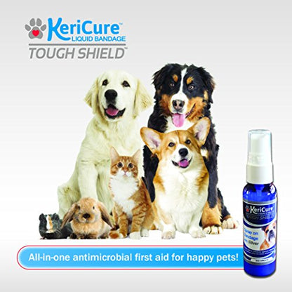 Tough Shield Silver Liquid Bandage Wound Spray for Dogs, Cats & Small Pets - 2oz Spray on Liquid Bandage First Aid - Silver Polymer Solution for Cuts, Sores & Bites - USA Made