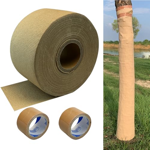 213 Ft Paper Tree Wrap For Damaged Bark, With Tape, 3.15" Wide Breathable