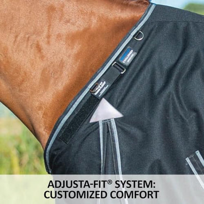 Challenger II V-Free Adjusta-Fit Closed Front Bellyband Turnout Blanket | Wither Relief | Waterproof & Windproof Horse Blankets | Winter Horse Blanket - size: 76, style: Medium Weight (220 gm)