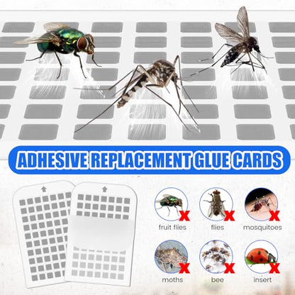 Qualirey 30 Pack Flying Insect Trap Refill Sticky Card Plug Refill Replacement, 1:1 Size