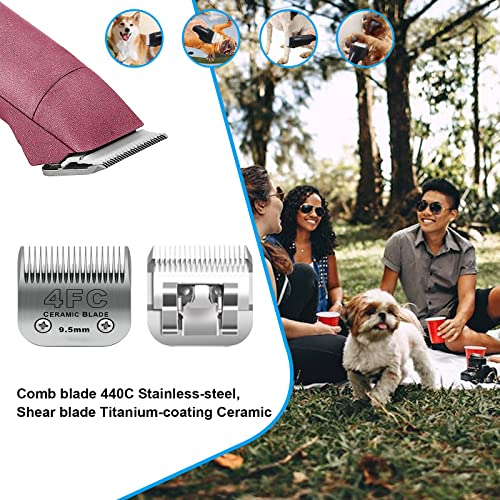 4FC Dog Grooming Ceramic Blades,Compatible with Andis,Oster A5,Wahl KM10 | Size 4FC Detachable Blade 3/8-Inch 9.5MM Cut Length,3 Pack - size: 3pc 4fc:3/8''(9.5mm)