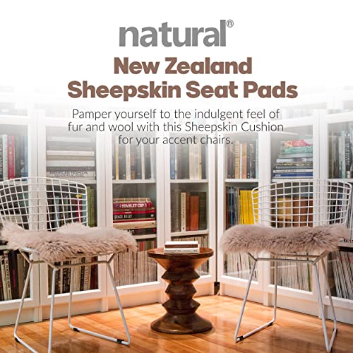 Natural Sheepskin Chair Pad, Non-Slip, Taupe, 1 Pack - color: Taupe, size: 1 Count (Pack of 1)