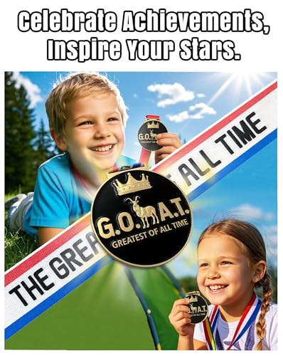 Goat Medal - 3'' Heavy Duty Goat Necklace, Double-Sided 3D Engraved Championship Trophy for Sports Awards, MVP Gifts & Collections