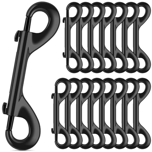 ERKOON Extra Large 4.7 inch Double Ended Bolt Snaps Hooks 220lbs Load Capacity Zinc Alloy Double Sided Clips Heavy Duty Trigger Snap for Dogs Leashes/Water Bucket/Horse Feed/Hammocks (16 Pack) - size: 16 Pack