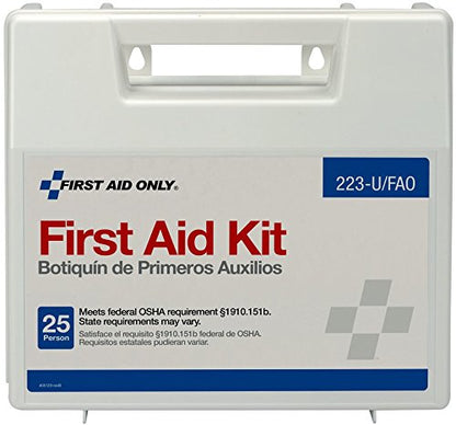 First Aid Only 223-U OSHA-Compliant First Aid Kit, All-Purpose 25-Person Emergency Kit for Business, Worksite, Home, and Vehicle, 106 Pieces (Pack of 2) - size: 2.5" x 8.4" x 9" (Pack of 2)