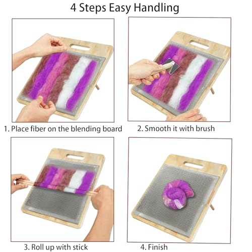 Jucoan Wool Carder Blending Board Set, Large Tilted Blending Board