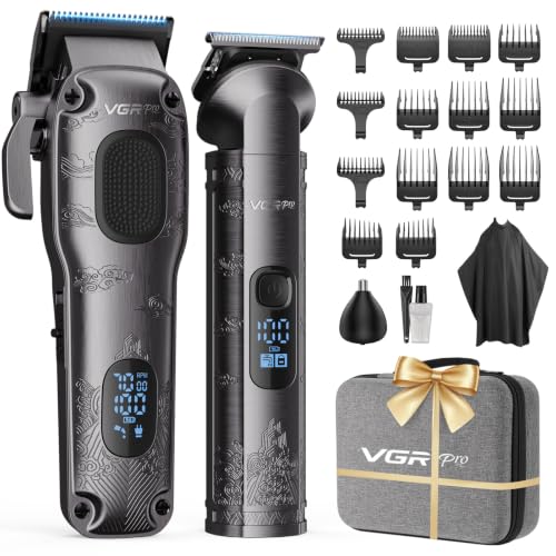 Hair Clippers for Men Professional, Cordless Hair Clippers for Hair Cutting, Mens Clippers and Trimmers Set, Electric Hair Trimmer for Men with Package Box - color: Gray