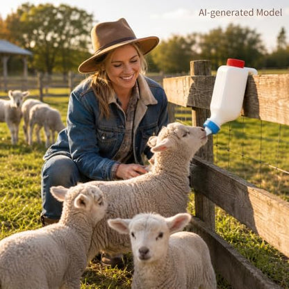Lamb Bottle Goat Nipples 800ml Baby Goat Nursing Bottles & Replacement Nipples Hang Upside Down Livestock Milk Bottle Bottles for Fawns Sheep (2pcs Bottles+2pcs Nipples) - color: 2pcs bottles+2pcs Nipples