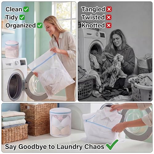 Mesh Laundry Bags for Delicates, 6 Pack Lingerie Bra Wash Bags, 4 Sizes