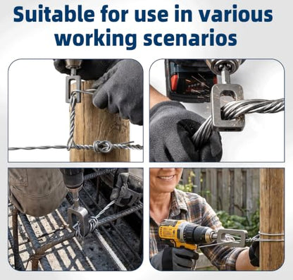Wire Twister Tool for Drill, Electric Wire Twisting Tool with 1/4" Hex Shank for Fencing, Rebar Tying, and Construction﻿