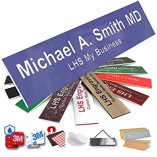 Custom Engraved Office Door Name Plate & Desk Signs, Purple, 2x4 - color: B13 - Purple & White Lettering, size: 2in x 4in (5.1cm x 10.1cm)