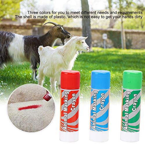Livestock Crayon, 12Pcs Large Livestock Marking Crayons, Red Green Blue Color Marker Pens Water-resistantfor Pigs, Animal Identification, Marking Skin