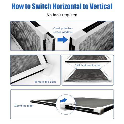 4 Pack Adjustable Window Screens Expandable, 2 Way Adjustable Sliding Window Screen, Horizontal (15" H x 21" - 38" W), Horizontal and Vertical Adjustable, Durable Replacement Screen for Window - size: 15"H x 21"-38"W