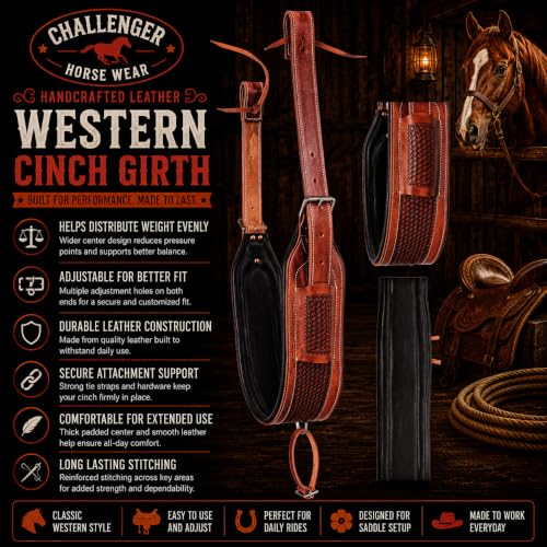 Horse Western Tooled Padded Leather Rear Flank Saddle Cinch Billets 9782 - color: Tan