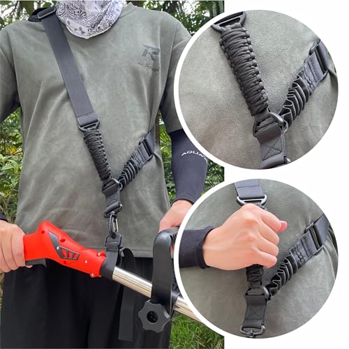 NeJesZoe Trimmer Strap Upgraded for Weed Shoulder Strap Easy Release Brush Cutter Harness Blower Strap Universal Compatible with EGO/Greenworks/DEWALT String Trimmers, Leaf Blower, Shrub Trimmer