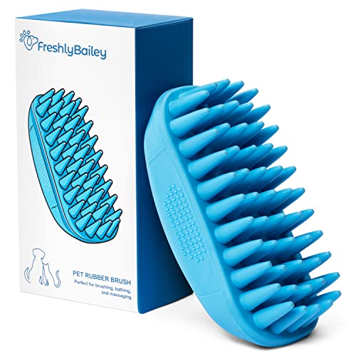 Rubber Curry Brush for Dogs - Soft Deshedding Brush for Short Hair